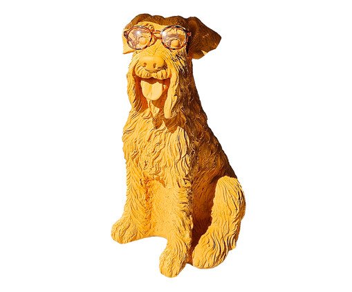 Base Luminária Cachorro Schnauzer Gabrielo Mostarda de Óculos, Amarelo | WestwingNow