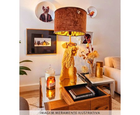 Base Luminária Cachorro Schnauzer Gabrielo Mostarda de Óculos | Westwing