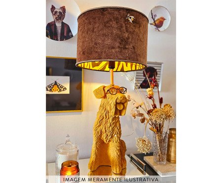 Base Luminária Cachorro Schnauzer Gabrielo Mostarda de Óculos | Westwing