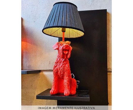 Base Luminária Cachorro Schnauzer Gabrielo Vermelho | Westwing