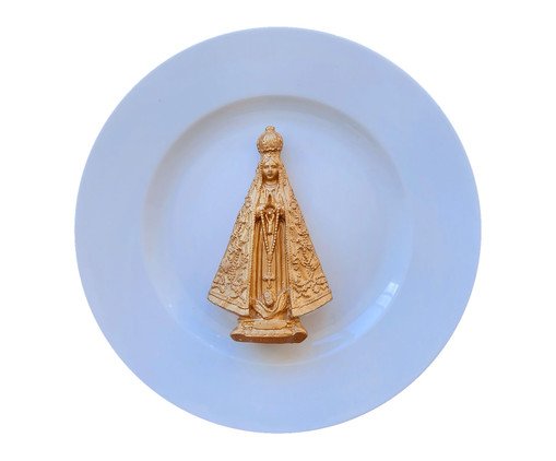 Prato em Porcelana Nossa Senhora Aparecida Dourada, Dourado | WestwingNow