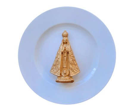 Prato em Porcelana Nossa Senhora Aparecida Dourada | Westwing