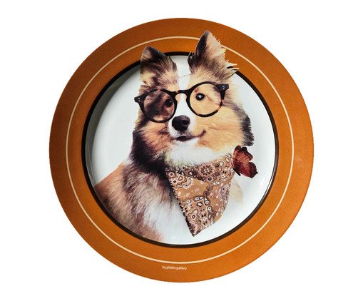 Prato em Porcelana Cachorro Sheltie Tommy, Colorido | WestwingNow