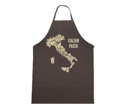 Avental de Cozinha Italian Pasta Preto - 58X72cm | Westwing