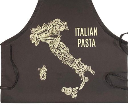 Avental de Cozinha Italian Pasta Preto - 58X72cm | Westwing