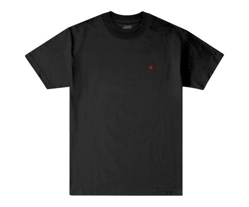 Camiseta Goluda High Preta Coração Micro Vermelho, Preto | WestwingNow