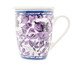 Caneca em Porcelana Super White com Tampa e Filtro Blue Garden, Colorido | WestwingNow