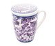 Caneca em Porcelana Super White com Tampa e Filtro Blue Garden, Colorido | WestwingNow