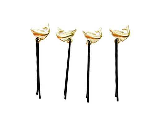 Mix de Grampos de Cabelo com Pingente, Dourado | WestwingNow