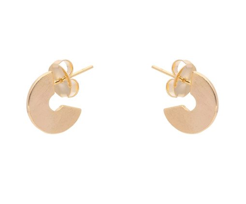 Argola Disco escovada ouro 18k - P, gold | WestwingNow