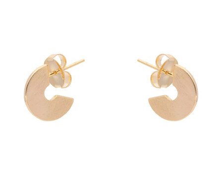Argola Disco escovada ouro 18k - P | Westwing
