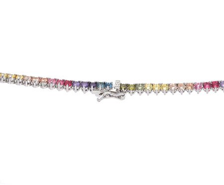 Choker Riviera 3 garras colorida 2mm Ródio Branco | Westwing