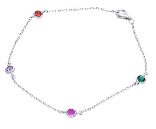 Pulseira de prata 925 pontos de luz coloridos, silver or metallic | WestwingNow