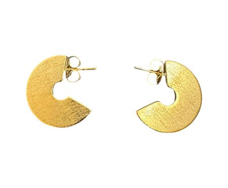 Argola Disco escovada ouro 18k - G | Westwing