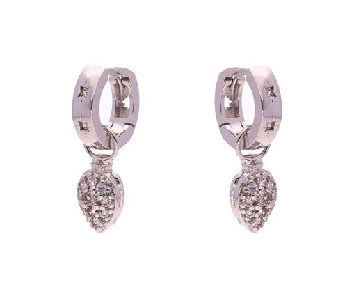 Argola Moon com Pingente Ródio Branco, silver or metallic | WestwingNow