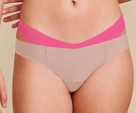 Kit com 2 Calcinhas Biquíni Invisível - Bege Ballet/Pink Tropical | Westwing