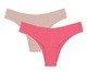 Kit com 2 Calcinhas Biquíni Invisível - Bege Ballet/Pink Tropical, Bege | WestwingNow