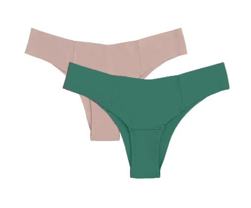 Kit com 2 Calcinhas Biquíni Invisível V - P, Colorido | WestwingNow