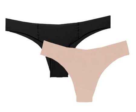Kit com 2 Calcinhas Biquíni - Preto com Bege Essence