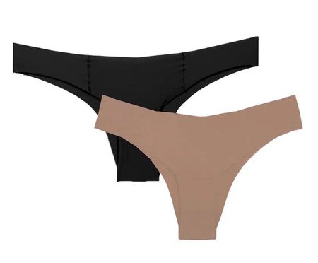 Kit com 2 Calcinhas Biquíni - Preto/Bege Camurça | Westwing