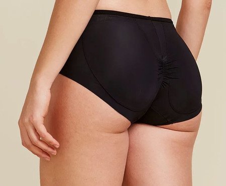 Calcinha Alta Cobertura com Enchimento No Bumbum Invisível - Preto | Westwing