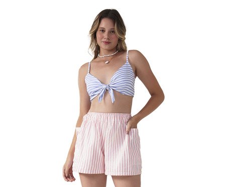Conjunto Summer Listrinhas Composê Azul-Rosa | Westwing