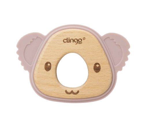 Mordedor Coala Infantil de Madeira e Silicone Rose Clingo, brown | WestwingNow