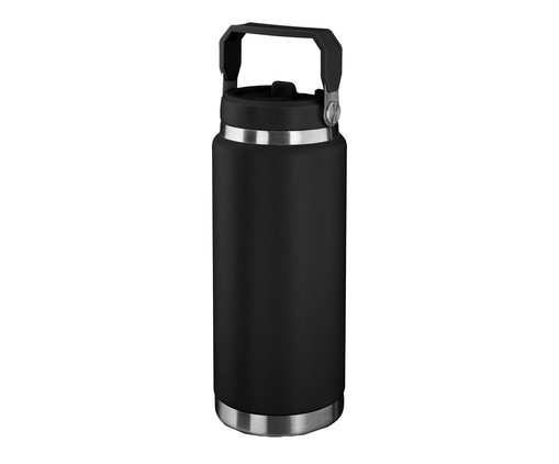 Garrafa Térmica Parede Dupla com Alça Preta, black | WestwingNow