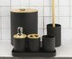 Conjunto para Banheiro Nature com 6 Peças Preto Mood, black | WestwingNow