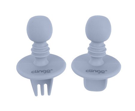 Talheres Flex para Bebês de Silicone Azul