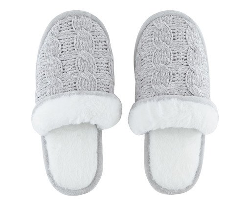 Pantufa Feminina Trico Cinza, Cinza | WestwingNow