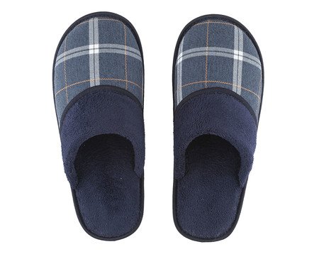 Pantufa Masculina Xadrez Azul | Westwing