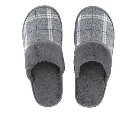 Pantufa Masculina Xadrez Cinza | Westwing