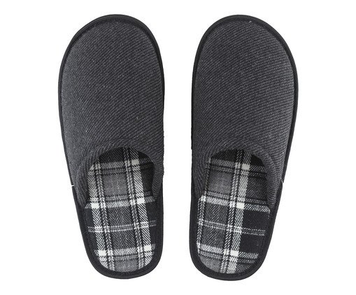 Pantufa Masculina Listras Preto, Preto | WestwingNow