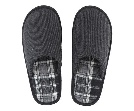 Pantufa Masculina Listras Preto
