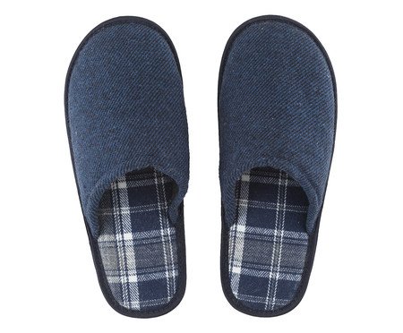 Pantufa Masculina Listras Azul
