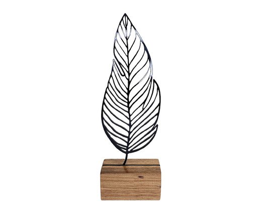 Escultura Folha Reta em Linha, Preto | WestwingNow