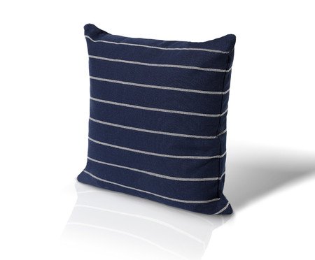 Capa de Almofada Jacquard Nouveau Listras Azul Marinho | Westwing