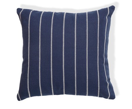 Capa de Almofada Jacquard Nouveau Listras Azul Marinho | Westwing