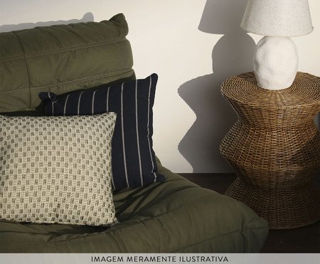 Capa de Almofada Jacquard Nouveau Listras Azul Marinho | Westwing