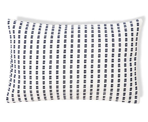 Capa de Almofada Retângular Tear Quadriculado Relevo Azul Marinho, blue | WestwingNow