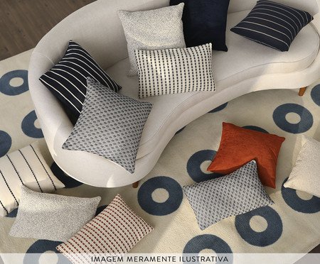 Capa de Almofada Retangular Tear Quadriculado Relevo Azul Marinho | Westwing