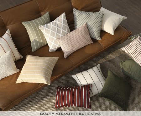 Capa de Almofada Retangular Tear Quadriculado Relevo Azul Marinho | Westwing