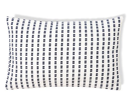 Capa de Almofada Retangular Tear Quadriculado Relevo Azul Marinho | Westwing