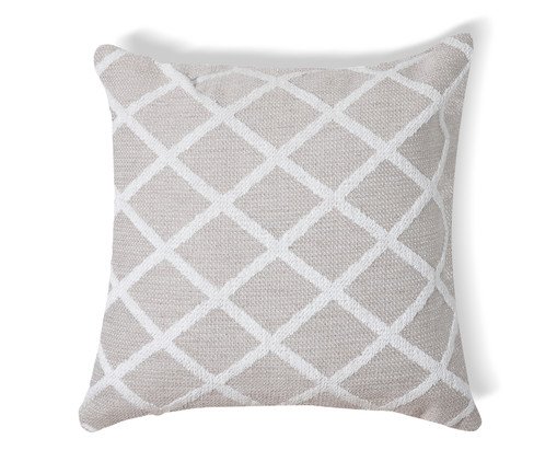 Capa de Almofada Jacquard Losango Relevo Tassel, Raw | WestwingNow