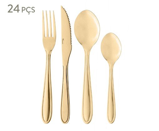 Faqueiro em Inox Gastro Dourado, Dourado | WestwingNow