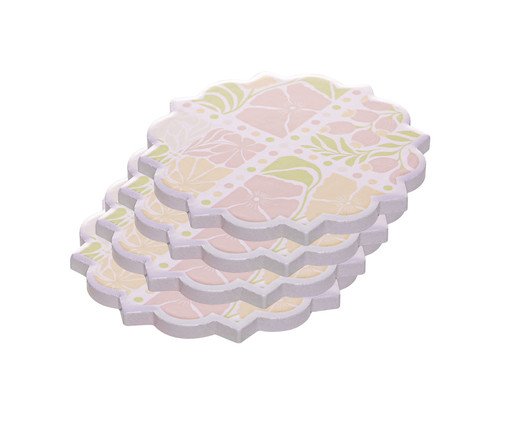 Jogo de Porta Copos Floral, Rosa | WestwingNow