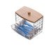 Porta Cotonete Retangular com Tampa em Bambu Special My Box, Transparente | WestwingNow