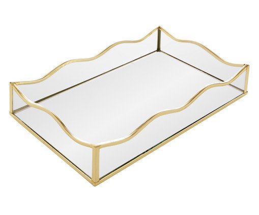 Bandeja com Espelho Ocean Dourada, Dourado | WestwingNow