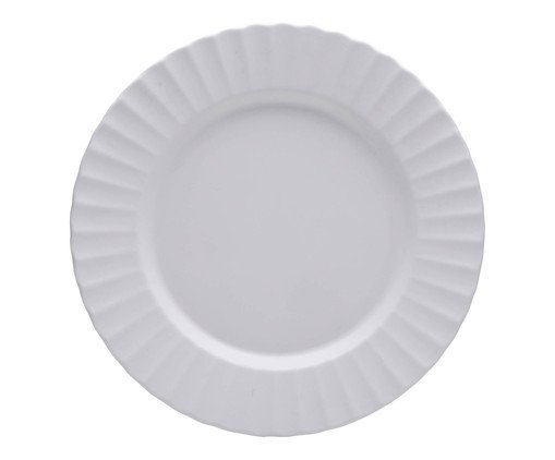 Prato Raso de Melamina Gerbera Branco, Branco | WestwingNow